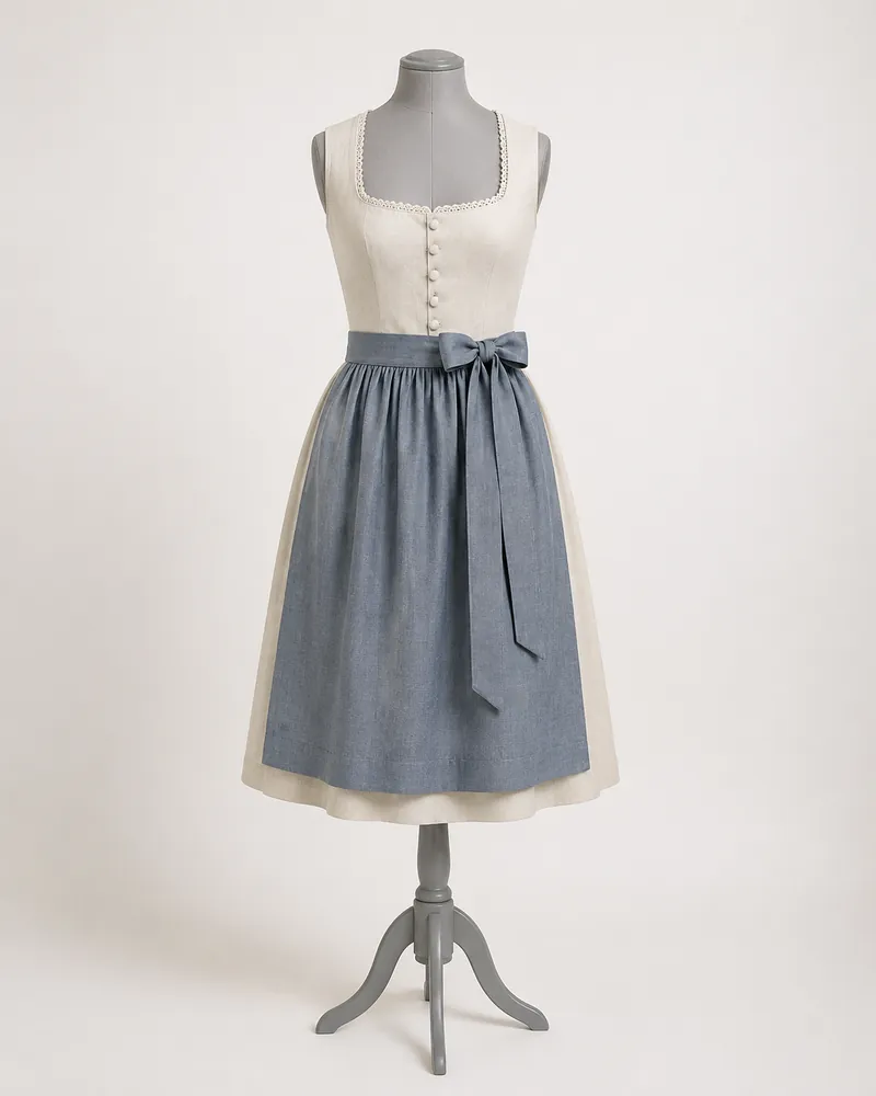 Dirndl Schneerose, Midi 61 cm